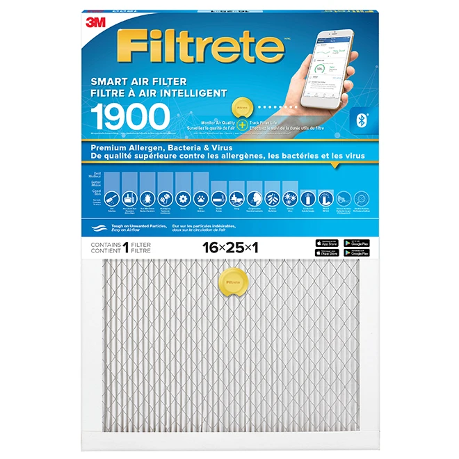 3M Filtrete Smart Air Filter - 16-in X 25-in X 1-in - 1900 MPR 3 3M Filtrete Smart Air Filter - 16-in X 25-in X 1-in - 1900 MPR