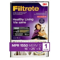 3M Filtrete Healthy Living Furnace Ultra Allergen Reduction Electrotatic Pleated AIr Filter - 16 X 25 X 5-in