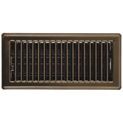 Imperial Steel Louvered Floor Register - Electroplated - Antique Brass - 4-in H X 10-in W