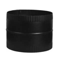 Imperial Crimped-End Stove Pipe Connector Union - 4-in L X 6-in Dia - 24 Gauge Steel - Black