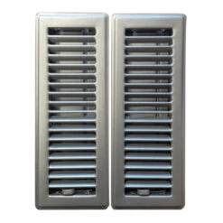 Imperial Louvered Slate Grey Steel Floor Register - Rustproof Polystyrene Body - 2 Per Pack - 4-in W X 10-in L