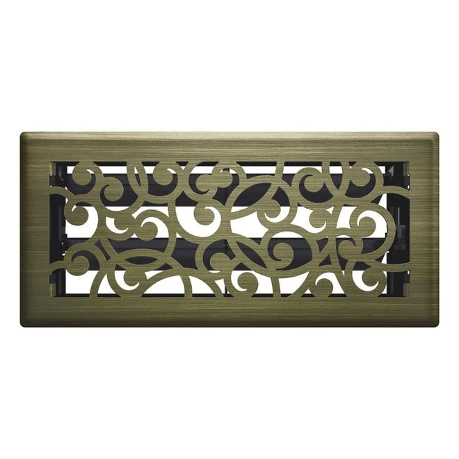 IMPERIAL 4-in X 10-in Vintage Brass Wonderland Steel Floor Register 6 IMPERIAL 4-in X 10-in Vintage Brass Wonderland Steel Floor Register - Image 4