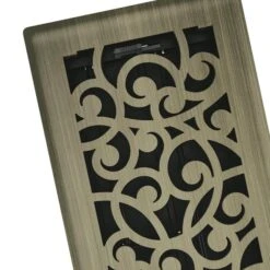 IMPERIAL 4-in X 10-in Vintage Brass Wonderland Steel Floor Register