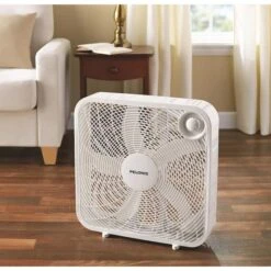 Utilitech Pelonis Box Fan - 20-in 3 Speeds - White -Napoleon Shop 21615038e L