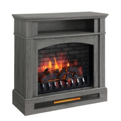 Style Selections 33 X 33.75-in 1500W Ash Grey Infrared Electric Fireplace With Shelf -Napoleon Shop 32255007b L