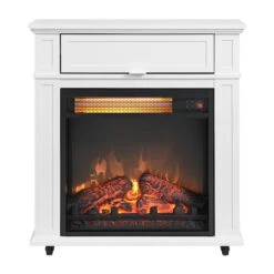 Style Selections Rolling Electric Fireplace - Infrared - 25.6-in - White Oak -Napoleon Shop 32255009 L