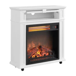 Style Selections Rolling Electric Fireplace - Infrared - 25.6-in - White Oak -Napoleon Shop 32255009b L