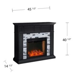 Southern Enterprises Tierrest 45.5-in W Black With Grey Marble Fan-forced Smart Electric Fireplace -Napoleon Shop 330949545 AlternateImage3 l