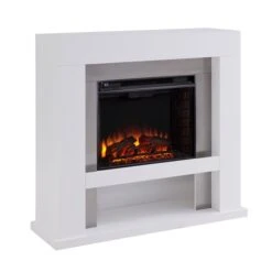 Southern Enterprises Gretha 44-in W White With Stainless Steel Fan-forced Electric Fireplace -Napoleon Shop 330949586 MainImage 001 l