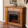 Southern Enterprises Larsmont 45.5-in W Oak With Brown Tiles Fan-forced Electric Fireplace