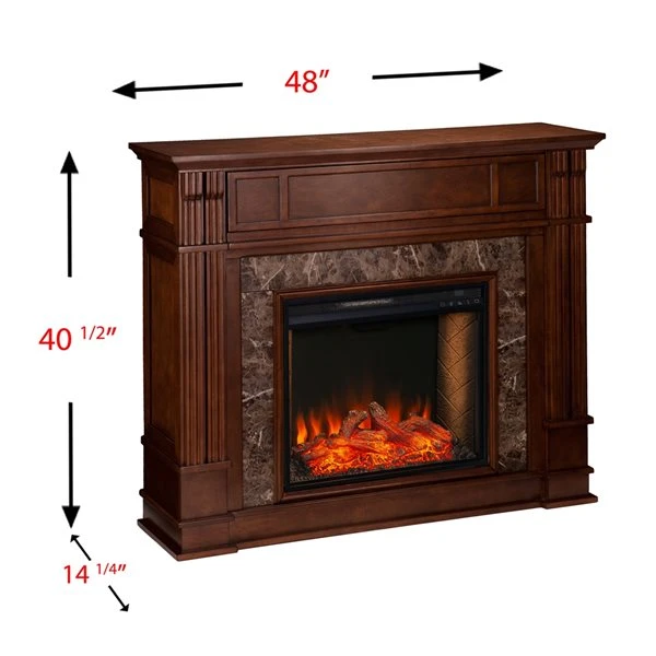 Southern Enterprises Cakury 48-in W Whiskey Maple Fan-forced Smart Electric Fireplace 5 Southern Enterprises Cakury 48-in W Whiskey Maple Fan-forced Smart Electric Fireplace - Image 3