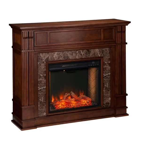 Southern Enterprises Cakury 48-in W Whiskey Maple Fan-forced Smart Electric Fireplace 6 Southern Enterprises Cakury 48-in W Whiskey Maple Fan-forced Smart Electric Fireplace - Image 4
