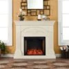 Southern Enterprises Jeistan 44.75-in W Ivory Fan-forced Smart Electric Fireplace