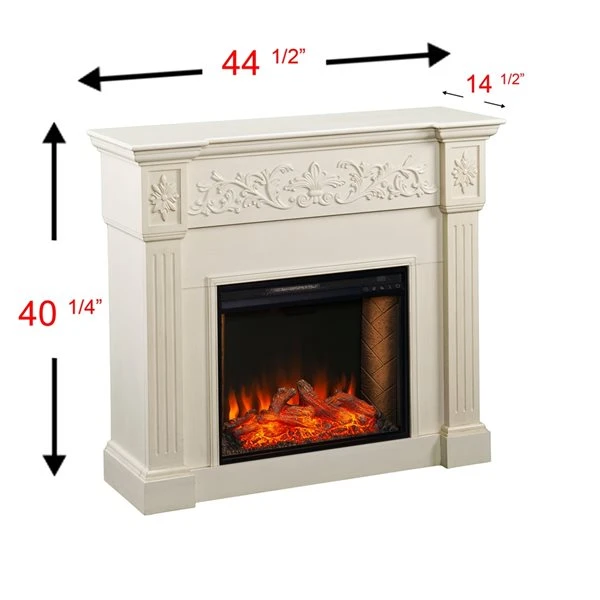 Southern Enterprises Frith 44.5-in W Ivory Fan-forced Smart Electric Fireplace 4 Southern Enterprises Frith 44.5-in W Ivory Fan-forced Smart Electric Fireplace - Image 2