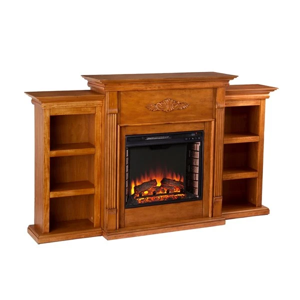 Southern Enterprises Oaxaca 70.25-in W Glazed Pine Fan-forced Electric Fireplace 4 Southern Enterprises Oaxaca 70.25-in W Glazed Pine Fan-forced Electric Fireplace - Image 2