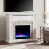 Southern Enterprises Prisene 45.75-in W White With Faux Stone Fan-forced Colour Changing Electric Fireplace -Napoleon Shop 330949723 AlternateImage1 l