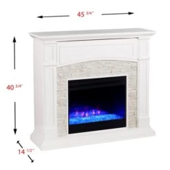 Southern Enterprises Prisene 45.75-in W White With Faux Stone Fan-forced Colour Changing Electric Fireplace -Napoleon Shop 330949723 AlternateImage3 l