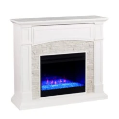 Southern Enterprises Prisene 45.75-in W White With Faux Stone Fan-forced Colour Changing Electric Fireplace -Napoleon Shop 330949723 MainImage 001 l