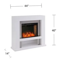 Southern Enterprises Gretha 44-in W White With Stainless Steel Fan-forced Smart Electric Fireplace 11 Southern Enterprises Gretha 44-in W White With Stainless Steel Fan-forced Smart Electric Fireplace -Napoleon Shop 330949733 AlternateImage3 l
