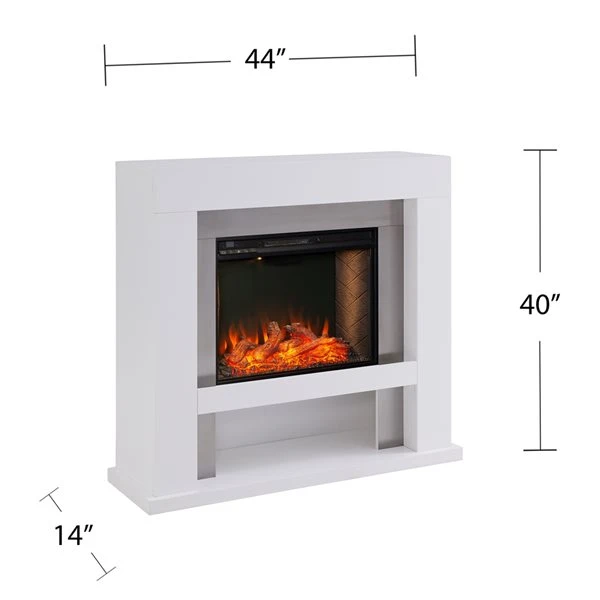 Southern Enterprises Gretha 44-in W White With Stainless Steel Fan-forced Smart Electric Fireplace 7 Southern Enterprises Gretha 44-in W White With Stainless Steel Fan-forced Smart Electric Fireplace - Image 5