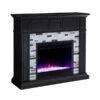 Southern Enterprises Tierrest 45.5-in W Black With Grey Marble Fan-forced Electric Fireplace