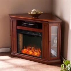 Southern Enterprises Jedor 48-in W Mahogany Brown Fan-forced Smart Electric Fireplace 9 Southern Enterprises Jedor 48-in W Mahogany Brown Fan-forced Smart Electric Fireplace -Napoleon Shop 330949842 AlternateImage4 l