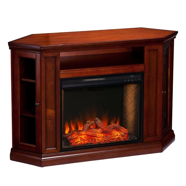 Southern Enterprises Jedor 48-in W Mahogany Brown Fan-forced Smart Electric Fireplace 6 Southern Enterprises Jedor 48-in W Mahogany Brown Fan-forced Smart Electric Fireplace - Image 4