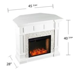 Southern Enterprises Onkto 45.75-in W White With Faux Stone Fan-forced Smart Electric Fireplace 10 Southern Enterprises Onkto 45.75-in W White With Faux Stone Fan-forced Smart Electric Fireplace -Napoleon Shop 330949847 AlternateImage3 l