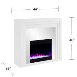 Southern Enterprises Ingace 44-in W White With Mirror Fan-forced Colour Changing Electric Fireplace -Napoleon Shop 330949864 AlternateImage3 l