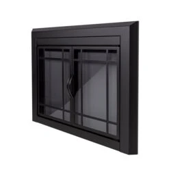 Pleasant Hearth Easton Black Small Cabinet-style Smoked Tempered Glass Fireplace Doors 9 Pleasant Hearth Easton Black Small Cabinet-style Smoked Tempered Glass Fireplace Doors -Napoleon Shop 330951914 AlternateImage3 l