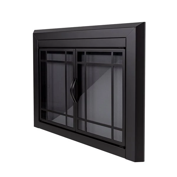 Pleasant Hearth Easton Black Small Cabinet-style Smoked Tempered Glass Fireplace Doors 5 Pleasant Hearth Easton Black Small Cabinet-style Smoked Tempered Glass Fireplace Doors - Image 3