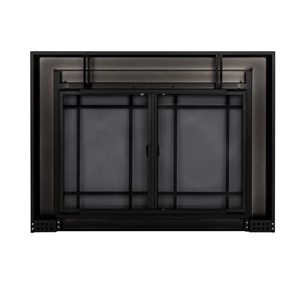 Pleasant Hearth Easton Black Small Cabinet-style Smoked Tempered Glass Fireplace Doors 4 Pleasant Hearth Easton Black Small Cabinet-style Smoked Tempered Glass Fireplace Doors - Image 2