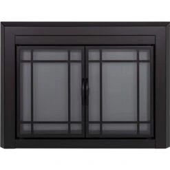 Pleasant Hearth Easton Black Small Cabinet-style Smoked Tempered Glass Fireplace Doors 11 Pleasant Hearth Easton Black Small Cabinet-style Smoked Tempered Glass Fireplace Doors -Napoleon Shop 330951914 MainImage 001 l