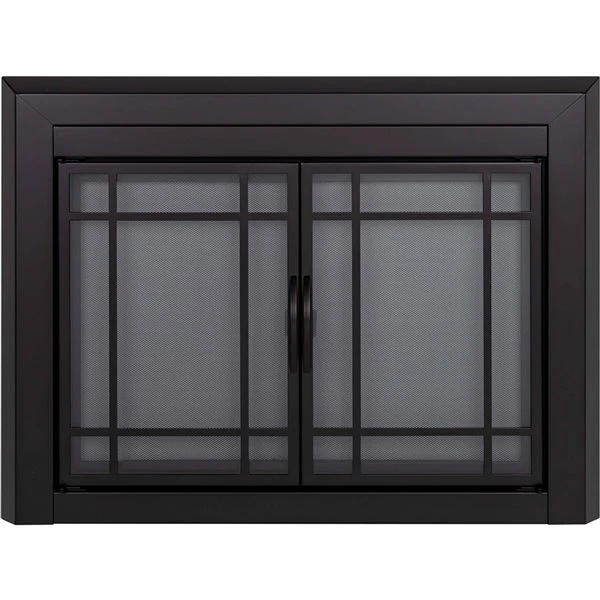 Pleasant Hearth Easton Black Small Cabinet-style Smoked Tempered Glass Fireplace Doors 7 Pleasant Hearth Easton Black Small Cabinet-style Smoked Tempered Glass Fireplace Doors - Image 5