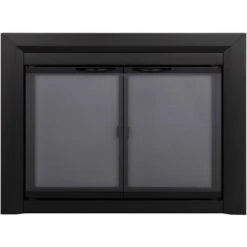 Pleasant Hearth Carlisle Black Large Cabinet-style Smoked Tempered Glass Fireplace Doors -Napoleon Shop 330951919 MainImage 001 l