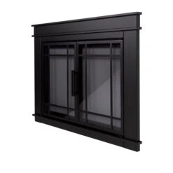 Pleasant Hearth Filmore Midnight Black Large Cabinet-style Smoked Tempered Glass Fireplace Doors -Napoleon Shop 330951921 AlternateImage3 l