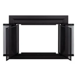 Pleasant Hearth Clairmont Black Large Bifold Smoked Tempered Glass Fireplace Doors -Napoleon Shop 330951922 AlternateImage2 l