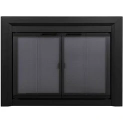 Pleasant Hearth Clairmont Black Large Bifold Smoked Tempered Glass Fireplace Doors -Napoleon Shop 330951922 MainImage 001 l