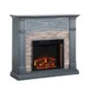 Southern Enterprises Sacone 45 3/4-in Slate-Grey Electric Fireplace With Media Storage