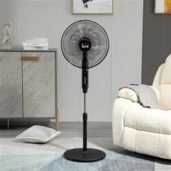 HomCom 17.75-in 3-speed Indoor Black Oscillation Stand Fan 8 HomCom 17.75-in 3-speed Indoor Black Oscillation Stand Fan -Napoleon Shop 330982042 AlternateImage1 l