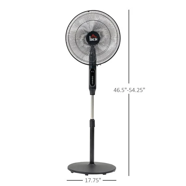 HomCom 17.75-in 3-speed Indoor Black Oscillation Stand Fan 3 HomCom 17.75-in 3-speed Indoor Black Oscillation Stand Fan