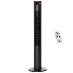 HomCom 3-speed 12.5-in Indoor Black Oscillation Tower Fan