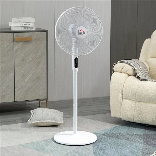 HomCom 17.75-in 3-speed Indoor White Oscillation Stand Fan 6 HomCom 17.75-in 3-speed Indoor White Oscillation Stand Fan - Image 4