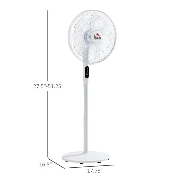 HomCom 17.75-in 3-speed Indoor White Oscillation Stand Fan 5 HomCom 17.75-in 3-speed Indoor White Oscillation Stand Fan - Image 3