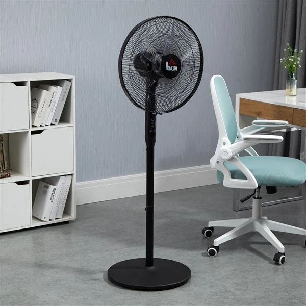 HomCom Indoor 17.75-in 3-speed Black Oscillation Stand Fan 4 HomCom Indoor 17.75-in 3-speed Black Oscillation Stand Fan - Image 2