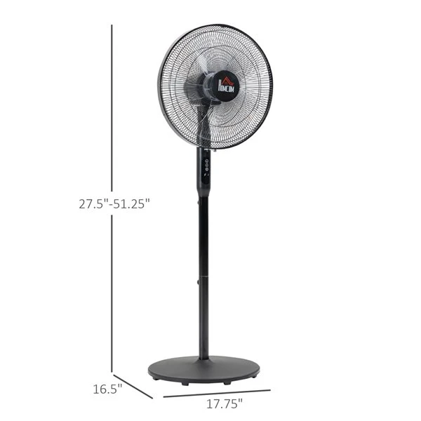 HomCom Indoor 17.75-in 3-speed Black Oscillation Stand Fan 3 HomCom Indoor 17.75-in 3-speed Black Oscillation Stand Fan