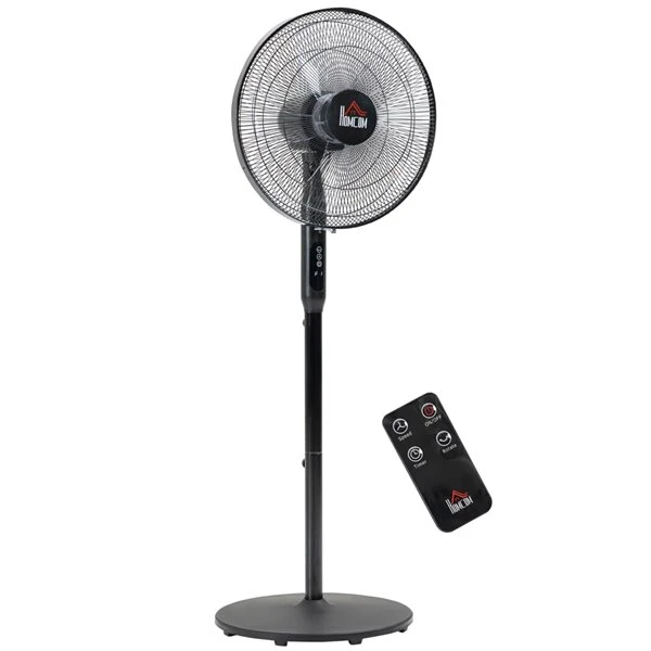 HomCom Indoor 17.75-in 3-speed Black Oscillation Stand Fan 6 HomCom Indoor 17.75-in 3-speed Black Oscillation Stand Fan - Image 4