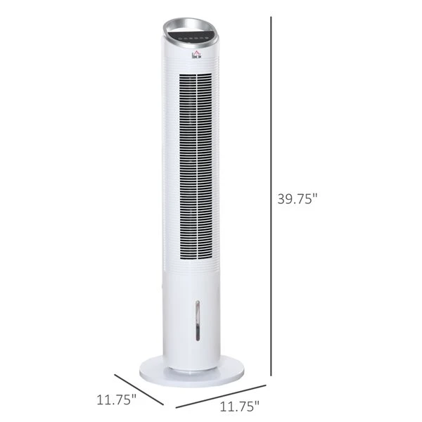 HomCom 11.75-in 3-speed White Indoor Oscillation Tower Fan 7 HomCom 11.75-in 3-speed White Indoor Oscillation Tower Fan - Image 5