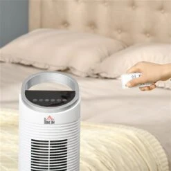 HomCom 11.75-in 3-speed White Indoor Oscillation Tower Fan 10 HomCom 11.75-in 3-speed White Indoor Oscillation Tower Fan -Napoleon Shop 330989479 AlternateImage3 l