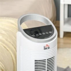 HomCom 11.75-in 3-speed White Indoor Oscillation Tower Fan